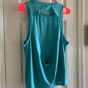 VICTORIA Sport Cutout Drape-Back Sleeveless Tank Teal